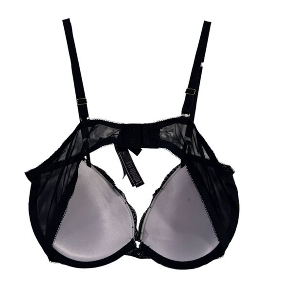 Victoria's Secret 36C Black Floral Embroidered Very Sexy Push Up Bra - Picture 2 of 4